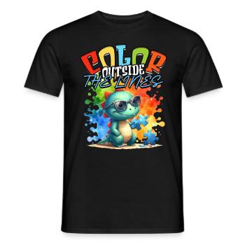 Autistic Autistic Autism Color outside the lines - Men's T-Shirt - black - Front - AI Model Male 178 light (178cm)