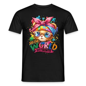 Autist Autismus See the world differently - Männer T-Shirt - Schwarz - Vorne - AI Model Male 178 light (178cm)