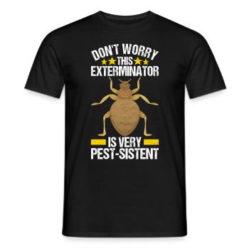 Exterminateur de lutte antiparasitaire - T-shirt homme - noir - Devant - AI Model Male 178 light (178cm)