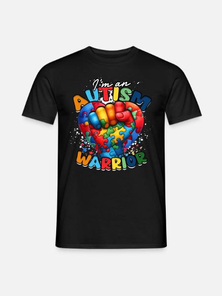 Autist Autism I'm an autism warrior - Men's T-Shirt - black