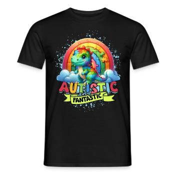 Autistic Autism Autistic and fantastic - Men's T-Shirt - black - Front - AI Model Male 178 light (178cm)
