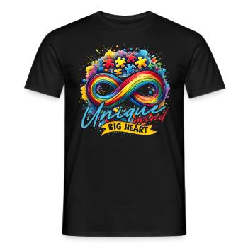 Autistic Autistic Autism Unique mind, big heart - Men's T-Shirt - black - Front - AI Model Male 178 light (178cm)