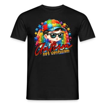 Autisme Autisme L’autisme, pas la confusion - T-shirt homme - noir - Devant - AI Model Male 178 light (178cm)