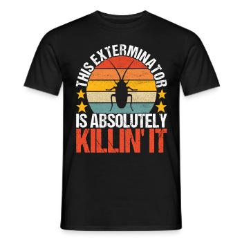 Pest Control Exterminator - Men's T-Shirt - black - Front - AI Model Male 178 light (178cm)