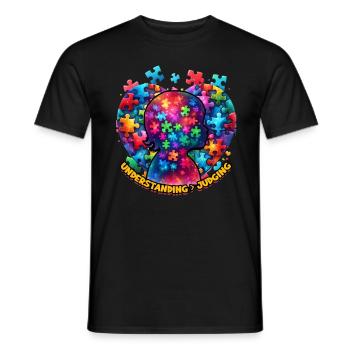 Autistic Autistic Autism - Men's T-Shirt - black - Front - AI Model Male 178 light (178cm)