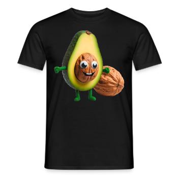 Avocado with walnut kernel - Men's T-Shirt - black - Front - AI Model Male 178 light (178cm)