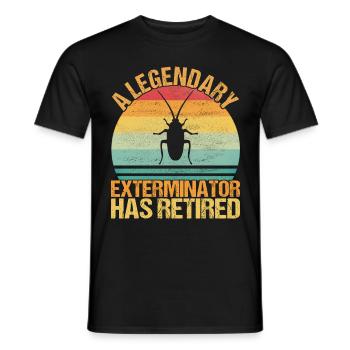 Exterminateur de lutte antiparasitaire - T-shirt homme - noir - Devant - AI Model Male 178 light (178cm)