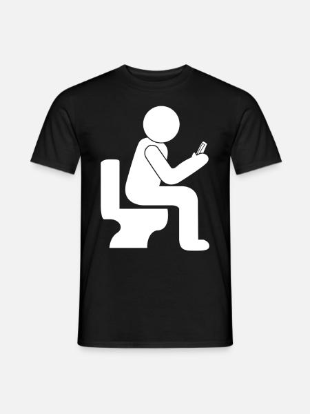 Mobile Phone Toilet Smartphone Cellphone - Men's T-Shirt - black