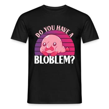 Poisson blob mignon poisson laid - T-shirt homme - noir - Devant - AI Model Male 178 light (178cm)