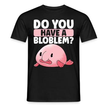 Poisson blob mignon poisson laid - T-shirt homme - noir - Devant - AI Model Male 178 light (178cm)