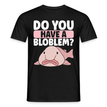 Poisson blob mignon poisson laid - T-shirt homme - noir - Devant - AI Model Male 178 light (178cm)