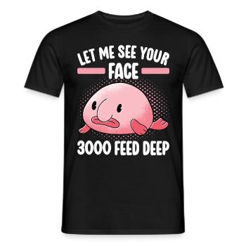 Poisson blob mignon poisson laid - T-shirt homme - noir - Devant - AI Model Male 178 light (178cm)