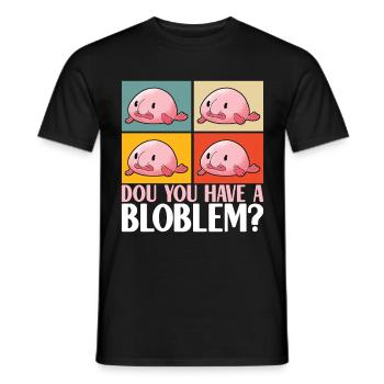 Poisson blob mignon poisson laid - T-shirt homme - noir - Devant - AI Model Male 178 light (178cm)