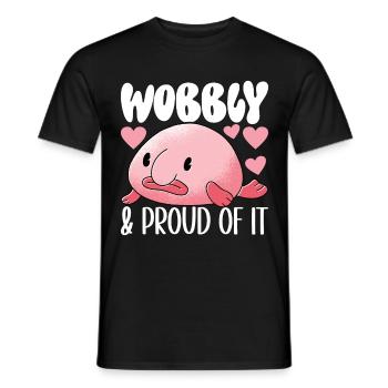 Poisson blob mignon poisson laid - T-shirt homme - noir - Devant - AI Model Male 178 light (178cm)