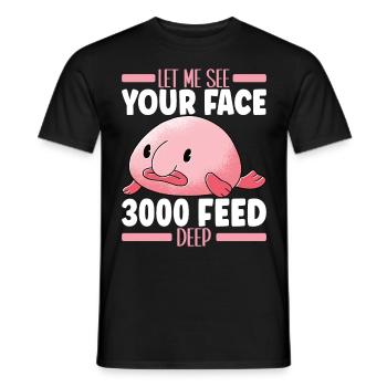 Poisson blob mignon poisson laid - T-shirt homme - noir - Devant - AI Model Male 178 light (178cm)