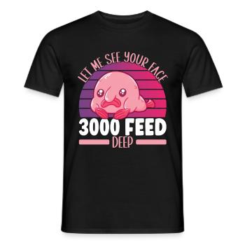 Poisson blob mignon poisson laid - T-shirt homme - noir - Devant - AI Model Male 178 light (178cm)