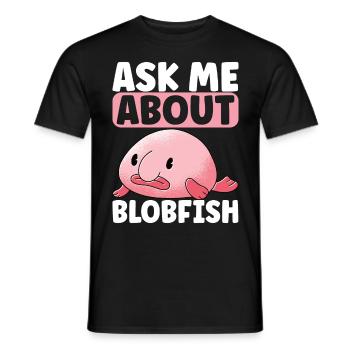 Poisson blob mignon poisson laid - T-shirt homme - noir - Devant - AI Model Male 178 light (178cm)