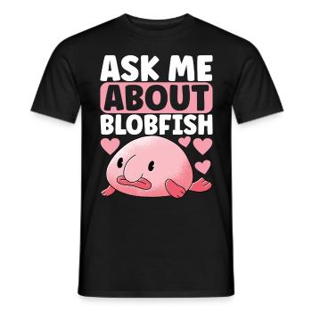 Poisson blob mignon poisson laid - T-shirt homme - noir - Devant - AI Model Male 178 light (178cm)