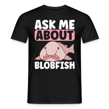 Poisson blob mignon poisson laid - T-shirt homme - noir - Devant - AI Model Male 178 light (178cm)