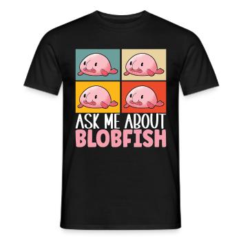 Poisson blob mignon poisson laid - T-shirt homme - noir - Devant - AI Model Male 178 light (178cm)