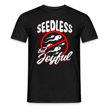 Vasectomy Seedless But Joyful - Men's T-Shirt - black - Front - AI Model Male 178 light (178cm)