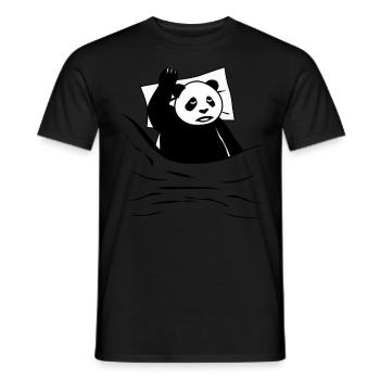 Panda endormi Ours Pandas Panda géant - T-shirt homme - noir - Devant - AI Model Male 178 light (178cm)