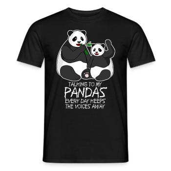 Panda Bear Funny Pandas - Men's T-Shirt - black - Front - AI Model Male 178 light (178cm)