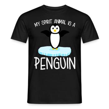 Penguin Cute Penguins - Men's T-Shirt - black - Front - AI Model Male 178 light (178cm)