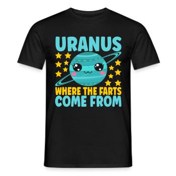 Astronomie Mignonne Planète Système Solaire Galaxie - T-shirt homme - noir - Devant - AI Model Male 178 light (178cm)