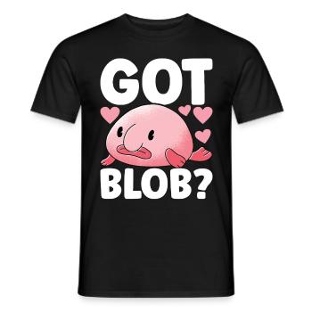Poisson blob mignon poisson laid - T-shirt homme - noir - Devant - AI Model Male 178 light (178cm)