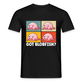 Poisson blob mignon poisson laid - T-shirt homme - noir - Devant - AI Model Male 178 light (178cm)