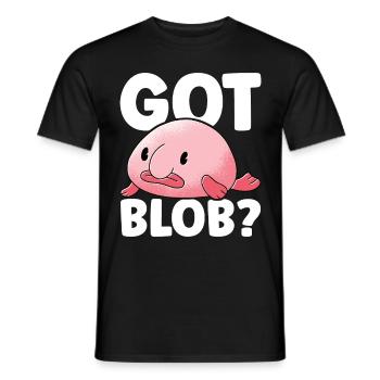 Poisson blob mignon poisson laid - T-shirt homme - noir - Devant - AI Model Male 178 light (178cm)