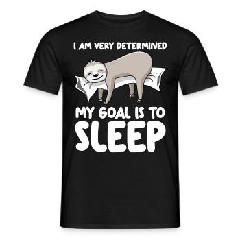 Sleeping Sloth Lazy Sloths Slow - Men's T-Shirt - black - Front - AI Model Male 178 light (178cm)