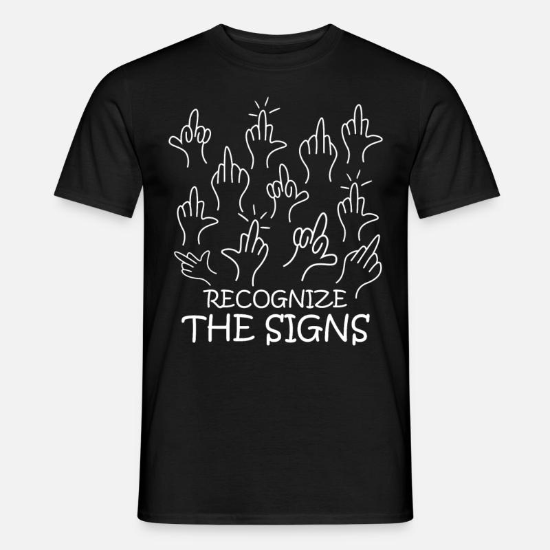 Middle Finger Misanthrope Grumpy - Männer T-Shirt - Schwarz