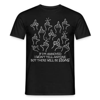 Doigts d’honneur Sarcasme misanthrope - T-shirt homme - noir - Devant - AI Model Male 178 light (178cm)
