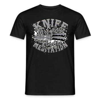 Knife Throwing Knife Throw My Kind Of Mediation - Men's T-Shirt - black - Front - AI Model Male 178 light (178cm)