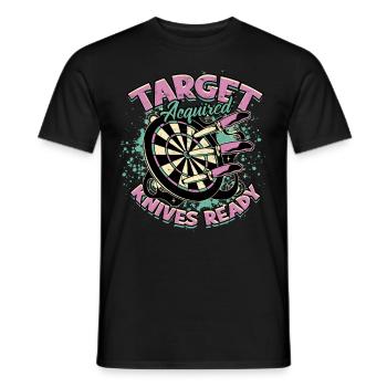 Messerwurf Target Acuired Knives Ready - Männer T-Shirt - Schwarz - Vorne - AI Model Male 178 light (178cm)