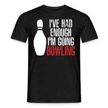 Boule de bowling Quilles Bowling Bowling à dix quilles - T-shirt homme - noir - Devant - AI Model Male 178 light (178cm)