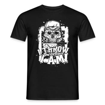 Lancer de couteau Je lance donc je suis - T-shirt homme - noir - Devant - AI Model Male 178 light (178cm)
