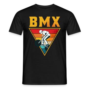 Retro BMX Freestyle Fahrer, Stunt Design - Männer T-Shirt - Schwarz - Vorne - AI Model Male 178 light (178cm)