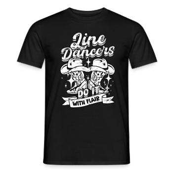 Line Dance Line Dancer's Do It With Flair - Männer T-Shirt - Schwarz - Vorne - AI Model Male 178 light (178cm)