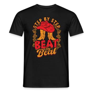 Line Dance Step By Step Beat by Beat - Männer T-Shirt - Schwarz - Vorne - AI Model Male 178 light (178cm)