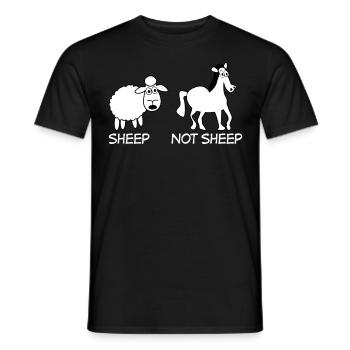 Sheep and and Horse - Men's T-Shirt - black - Front - AI Model Male 178 light (178cm)