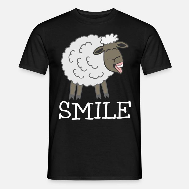 Smiling Sheep - Männer T-Shirt - Schwarz