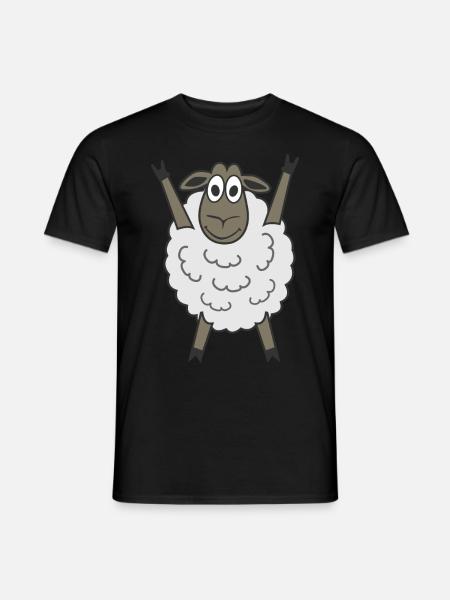 Sheep Funny Shepherd Farmer - Men's T-Shirt - black