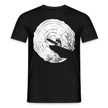 Chainsaw Chain Saw Lumberjack Moon - Men's T-Shirt - black - Front - AI Model Male 178 light (178cm)