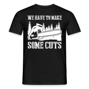 Chainsaw Chain Saw Lumber Fire Wood - Men's T-Shirt - black - Front - AI Model Male 178 light (178cm)