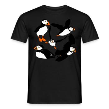 Macareux volants - T-shirt homme - noir - Devant - AI Model Male 178 light (178cm)