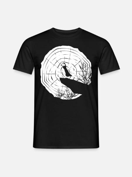 Puffins Moon Puffin - Männer T-Shirt - Schwarz