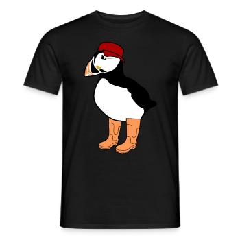 Puffin with Rain Boots Puffins - Men's T-Shirt - black - Front - AI Model Male 178 light (178cm)